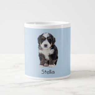 Custom Dog Photo – Powder Blue with Pet Name -  Large Coffee Mug