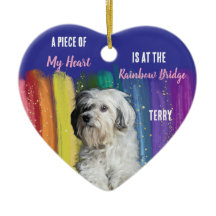 Custom Dog Photo Rainbow Bridge Memorial Ornament 