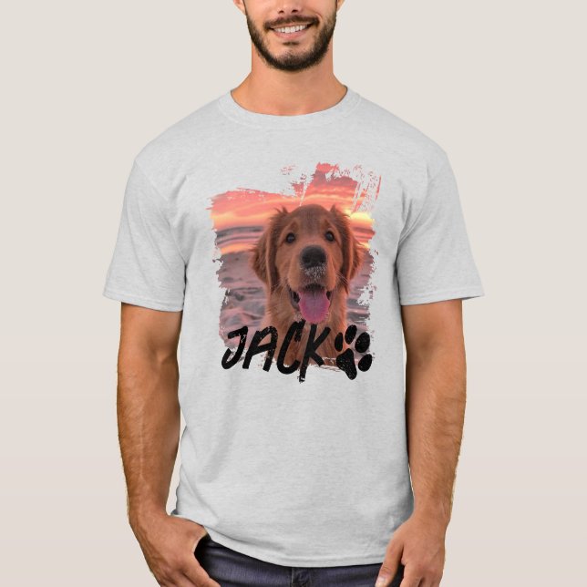 Custom Dog Photo T-Shirt – Personalised Pet Name T (Front)