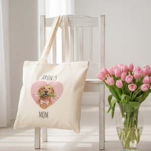 Custom Dog Photo Tote Bag for Mom Personalized