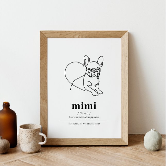 Custom Dog Portrait French Bulldog Line Art Poster (Creator Uploaded)