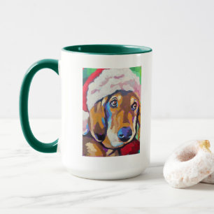 Custom Dog Portrait Painting- Holiday Dog Gift Mug