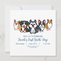 Custom-Dog Puppy Birthday Party Paw-ty Invitation