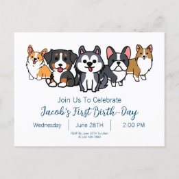 Custom-Dog Puppy Birthday Party Paw-ty Invitation