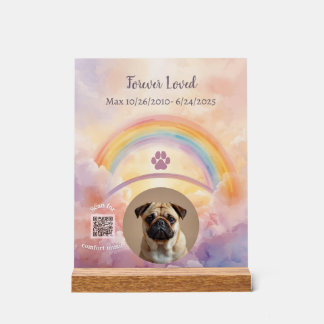 Custom Dog Sympathy Gift | Scan to Play Music Acrylic Sign