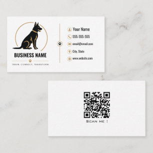 Custom Dog Trainer Business Card with QR Code