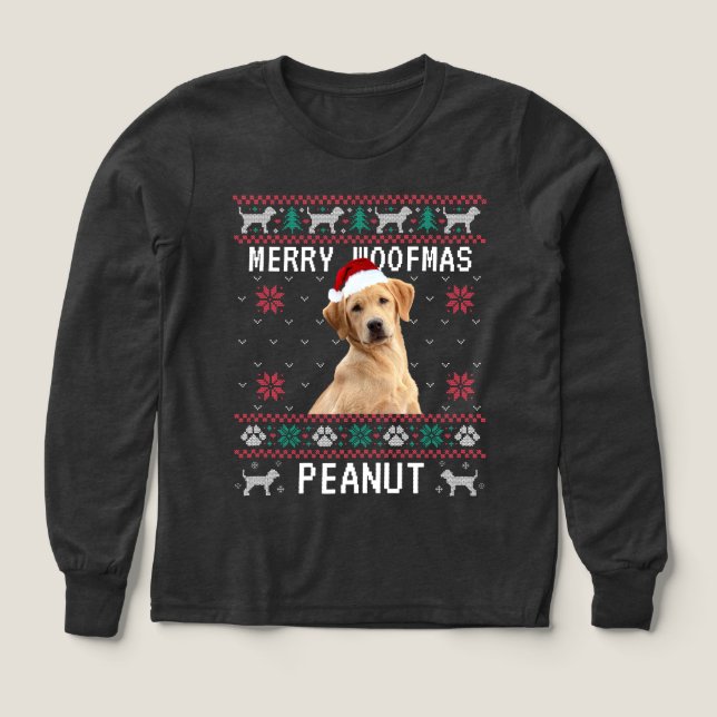 Custom Dog Ugly Christmas Sweatshirt with Photo (Design Front)