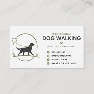 Custom Dog Walking Business Card   Pet Walker 