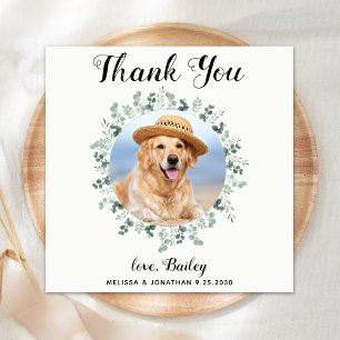 Custom Dog Wedding Thank You Modern Photo  Napkin