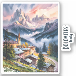 Custom Dolomites Italy Alps Mountains Watercolor