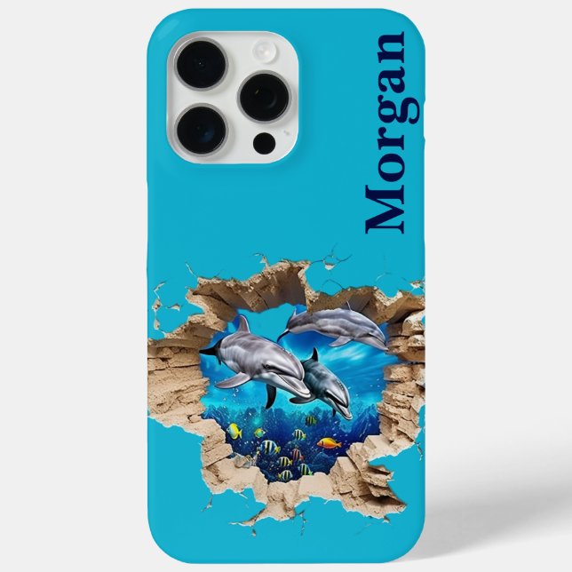 Custom Dolphin Design - Gift for Kids and Adults Case-Mate iPhone Case (Back)
