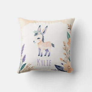 Custom Donkey Pillow with Boho Floral Design - 