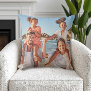 Custom Double Sided Family Photo Cushion