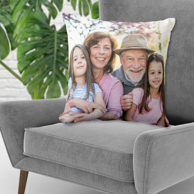 Custom Double Sided Family Photo Cushion (Custom Double Sided Family Photo Throw Pillow )