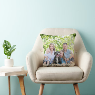 Custom Double Sided Family Two Photo Christmas Cushion