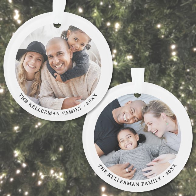 Custom Double Sided Family Two Photo Christmas Ornament (Custom Double Sided Family Two Photo Christmas Ornament)
