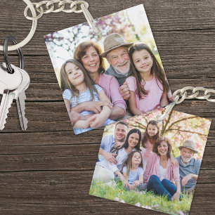 Custom Double Sided Family Two Photo Key Ring