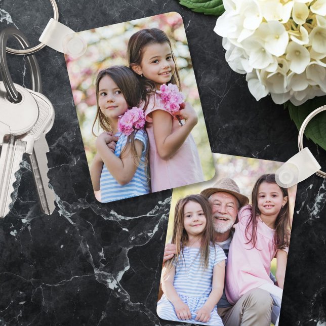 Custom Double Sided Family Two Photo Keychain (Custom Double Sided Family Two Photo Keychain)