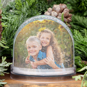 Custom Double Sided Family Two Photo Snowglobe