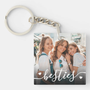 Custom Double Sided Friend Two Photo Key Ring