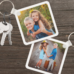 Custom Double Sided Kids Two Photo Key Ring
