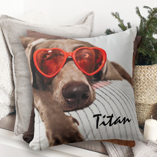  Custom Double-Sided Pet 2-Photo with Name Cushion (Creator Uploaded)