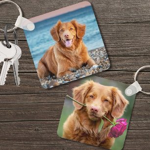 Custom Double Sided Pet Dog Photo Key Ring