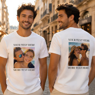 Custom Double Sided Photo and Text T-Shirt