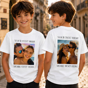 Custom Double Sided Photo and Text T-Shirt