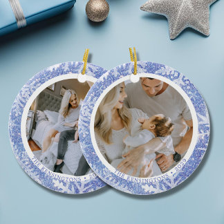 Custom Double-Sided Photo Christmas Ornament 