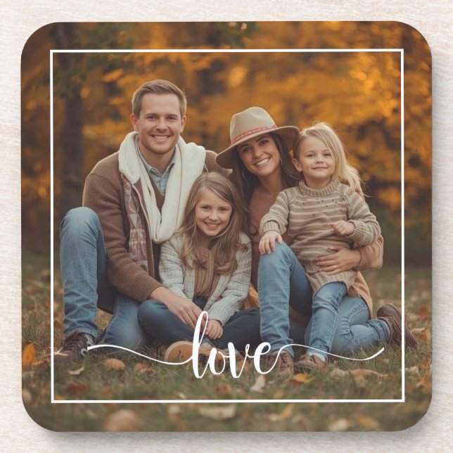 Custom Double-Sided Photo Frame Border & Two-Image Coaster (Front)