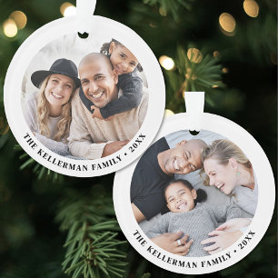 Custom Double Sided Two Photo Ornament