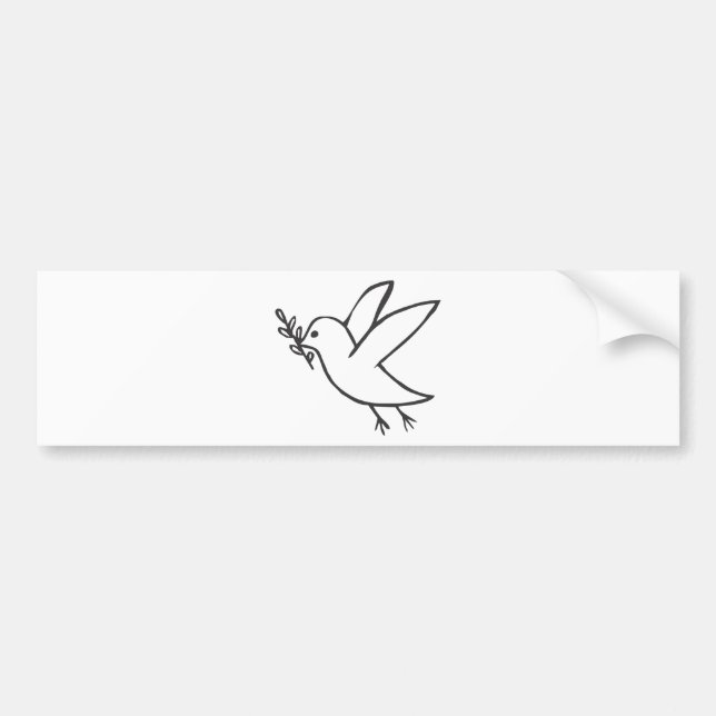 Custom Dove of Peace Sketch Logo Bumper Sticker (Front)