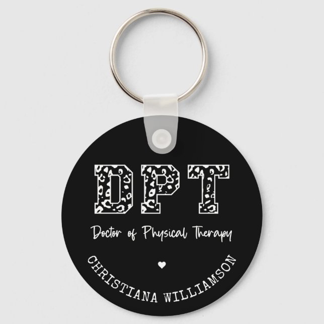 Custom DPT Doctor of Physical Therapy Gift Key Ring (Front)