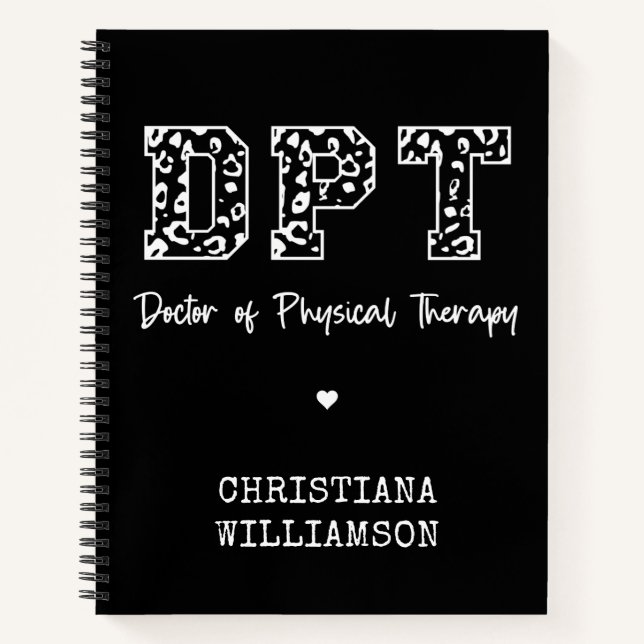 Custom DPT Doctor of Physical Therapy Gift Notebook (Front)