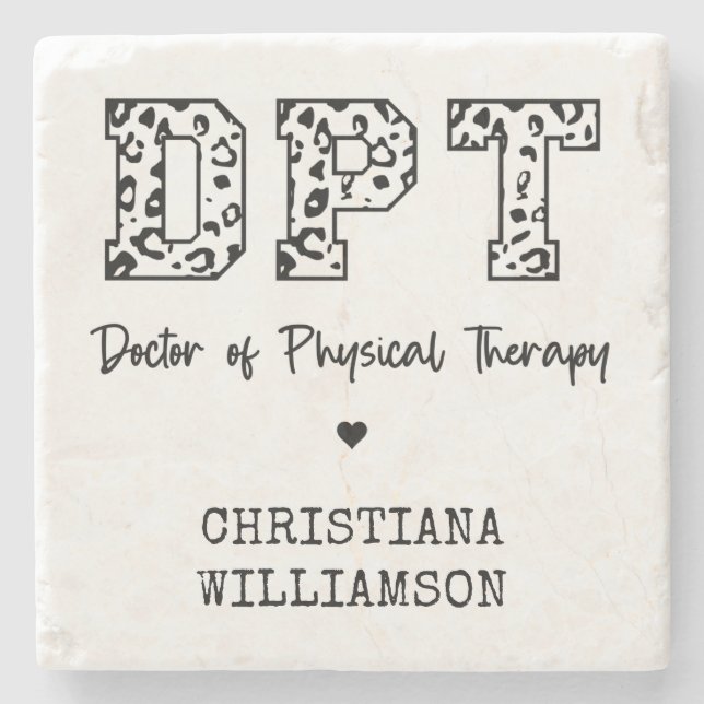 Custom DPT Doctor of Physical Therapy  Stone Coaster (Front)