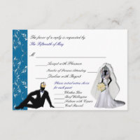 Custom Drag Imperials Wedding RSVP with Entrees