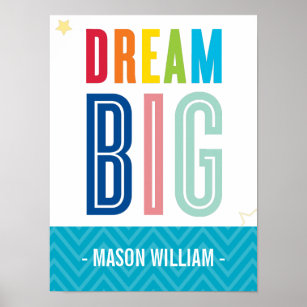 CUSTOM DREAM BIG LITTLE ONE typography bold colour Poster