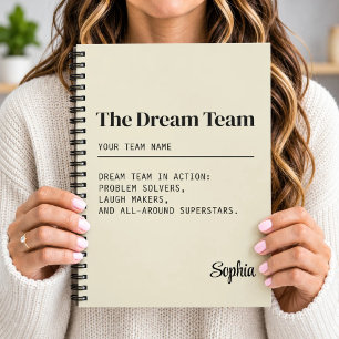 Custom Dream Team Corporate Coworker Teamwork Gift Notebook