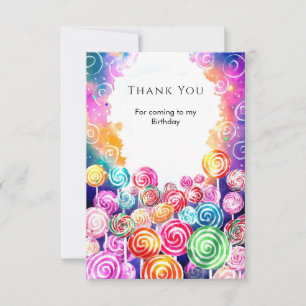 Custom Dreamy Candyland Birthday Thank You Card
