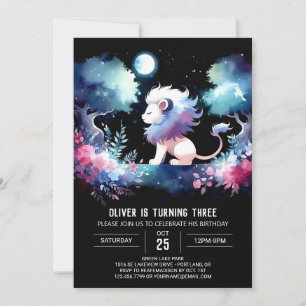 Custom Dreamy Lion Birthday Invitation