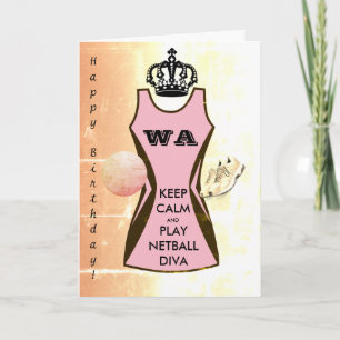 Custom Dress Colour Keep Calm and Play Netball Card