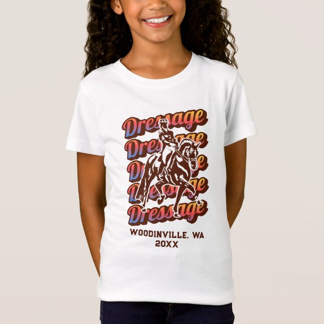 Custom Dressage Event or Location Date Name T-Shirt (Front)