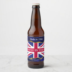 Custom Drink label Made in United Kingdom Flag