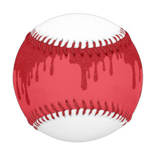 Custom Drip Design Baseball – Tomato Red