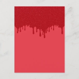 Custom Drip Design Postcard – Tomato Red