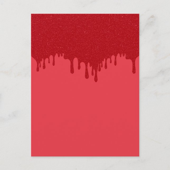 Custom Drip Design Postcard – Tomato Red (Front)