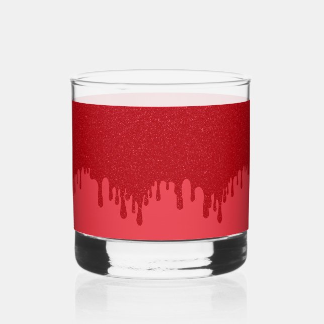 Custom Drip Effect Rocks Glass (Front)