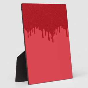 Custom Drip Red Tabletop Plaque with Easel