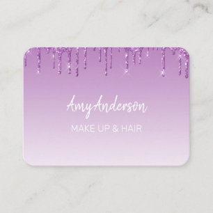 Custom Dripping Purple Glitter Business Card